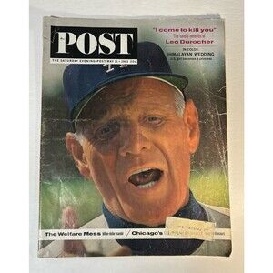 1963, May 11, Saturday Evening Post magazine with MLB mgr Leo Durocher on cover